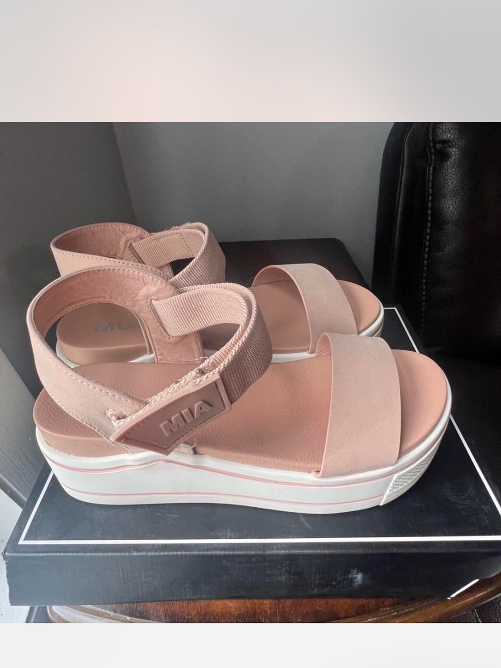 MIA Pink Platform Sandal with Ankle Strap
